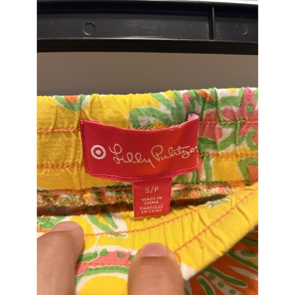 Lilly Pulitzer for Target Shorts Size Small Pom Trim Elastic Waist With Tie - Picture 2 of 3